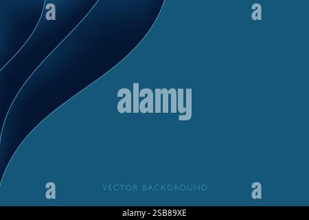 Sfondo blu astratto con linee ondulate Illustrazione Vettoriale