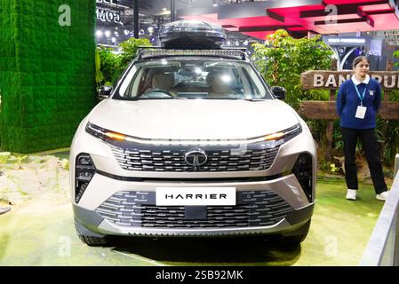 NUOVA DELHI - 21 GENNAIO 2025: L'auto Tata Harrier è in mostra al Bharat Mobility Global Expo 2025 a nuova Delhi, in India. Foto Stock
