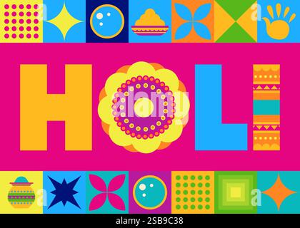 Poster Vector Vibrant Holi Festival Illustrazione Vettoriale