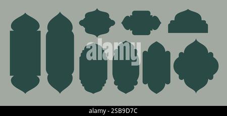 Vettore tradizionale dei quadri di etichette islamici Illustrazione Vettoriale