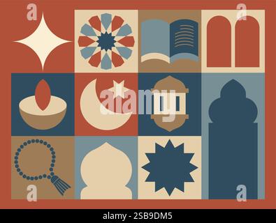 Elegante vettore di illustrazione a tema Ramadan Illustrazione Vettoriale