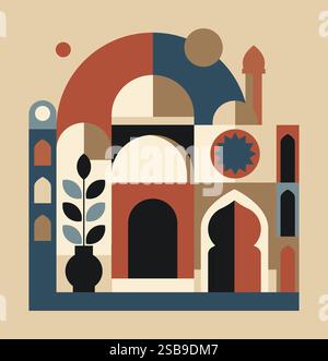 Elegante vettore di illustrazione a tema Ramadan Illustrazione Vettoriale