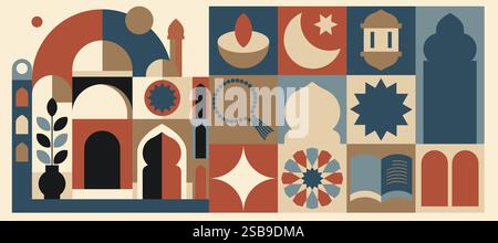 Elegante vettore di illustrazione a tema Ramadan Illustrazione Vettoriale