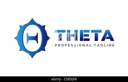 Logo Theta, logo bussola, disegno logo scientifico, disegno logo formazione tecnica disegno icona vettore simbolo simbolo illustrazioni, icona theta gama alfa Illustrazione Vettoriale