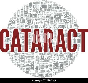 Progettazione concettuale di Word cloud cataratta isolata su sfondo bianco. Illustrazione Vettoriale