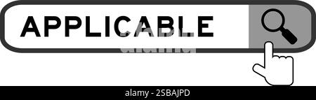 Cerca banner in Word con l'icona della lente di ingrandimento a mano su sfondo bianco Illustrazione Vettoriale