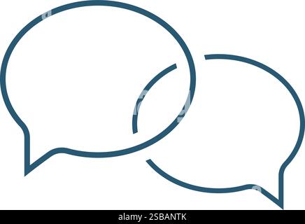 Icona di due bolle di chat sovrapposte. Illustrazione vettoriale con sfondo trasparente. Illustrazione Vettoriale