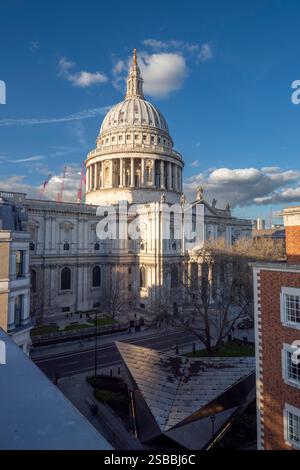 St Pauls Cathedral, Ludgatre Hill, City of London Inghilterra, Regno Unito. Sede del Vescovo di Londra Foto Stock