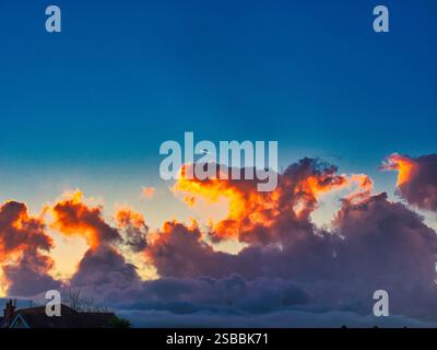 Cielo serale su Groomsport, Contea di Down, Irlanda del Nord Foto Stock