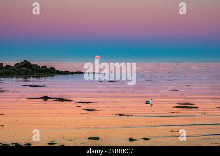 Cielo serale su Groomsport, Contea di Down, Irlanda del Nord Foto Stock