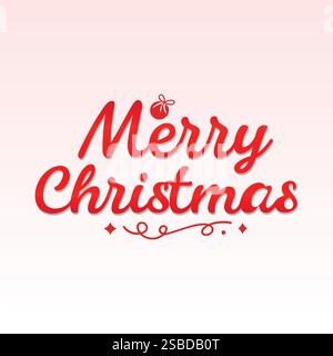 Buon Natale tipografia Vector elegante design scritto a mano per le feste Illustrazione Vettoriale