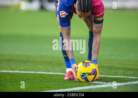 Barcellona, ESP. 2 febbraio 2025. FC BARCELONA VS DEPORTIVO ALAVES. 2 febbraio 2025 Raphina (11) del FC Barcelona durante la partita tra FC Barcelona e Deportivo Alaves corrispondente alla ventidue giorni di la Liga EA Sports allo Stadio Olimpico Lluis Companys di Montjuic a Barcellona, Spagna. Crediti: Rosdemora/Alamy Live News Foto Stock