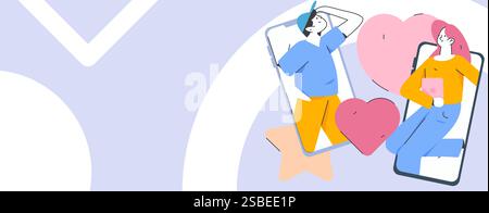 Felice San Valentino concetto vettoriale di carattere piatto immagine business disegnata a mano Illustrazione Vettoriale