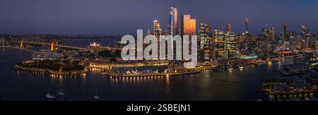 Volo panoramico notturno Australia di Sydney Foto Stock