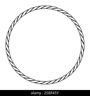 Profilato circolare in linea realizzato con spessa fune intrecciata Illustrazione Vettoriale