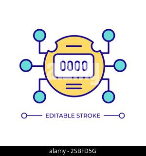 Icona a colori RGB del misuratore di potenza intelligente Illustrazione Vettoriale