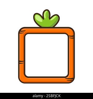 Cornice quadrata della carota o bordo dell'avatar su sfondo bianco. Illustrazione Vettoriale