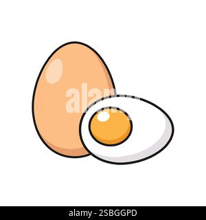 Uova di gallina isolati su sfondo bianco Illustrazione Vettoriale