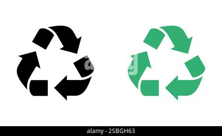 Illustrazione vettoriale del simbolo ECO riciclato isolata su sfondo bianco Illustrazione Vettoriale