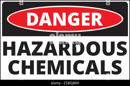 Segnale di pericolo di sostanze chimiche pericolose su sfondo bianco Illustrazione Vettoriale