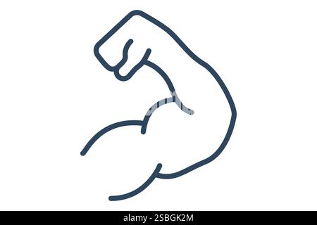 Icona dei muscoli. stile icona linea. mano forte. icona relativa alla palestra e al fitness. illustrazione vettoriale degli elementi della palestra Illustrazione Vettoriale