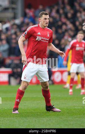 Nottingham, Regno Unito. 1 febbraio 2025. Nottingham, Inghilterra, 1 febbraio 2024: Chris Wood del Nottingham Forest durante la partita di calcio di Premier League 2024/25 tra il Nottingham Forest FC e il Brighton & Hove Albion FC al City Ground di Nottingham, Inghilterra. (Paul Bonser/SPP) credito: SPP Sport Press Photo. /Alamy Live News Foto Stock