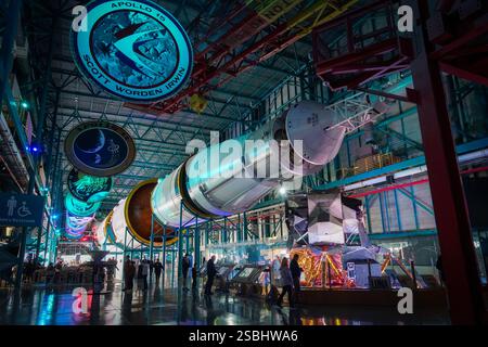 Cape Canaveral, Florida, USA - 13 GENNAIO 2025: Apollo/Saturn V del complesso al Kennedy Space Center, Florida Foto Stock
