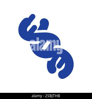 Modello di disegno del logo dell'icona del DNA genetico Illustrazione Vettoriale