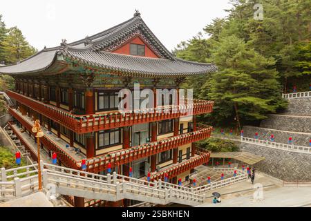 Dettagli del Monastero di Guinsa e del Tempio nella Contea di Danyang, Corea del Sud Foto Stock