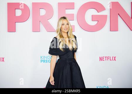 New York, Stati Uniti. 3 febbraio 2025. Molly Sims arriva sul Red carpet per la prima di New York di "Kinda incinta" di Netflix al Paris Theater di New York il 3 febbraio 2025. Crediti: UPI/Alamy Live News Foto Stock