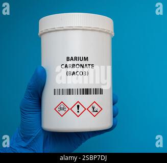 Carbonato di bario (BaCO3) utilizzato nella produzione di vetro e ceramica, nonché nella produzione chimica. Foto Stock