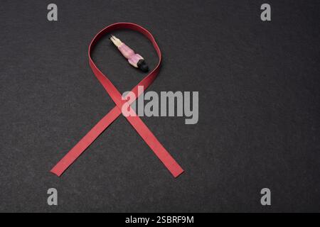 Concetto per la giornata mondiale dell'AIDS. HIV, giornata mondiale dell'AIDS, nastro di sensibilizzazione Foto Stock
