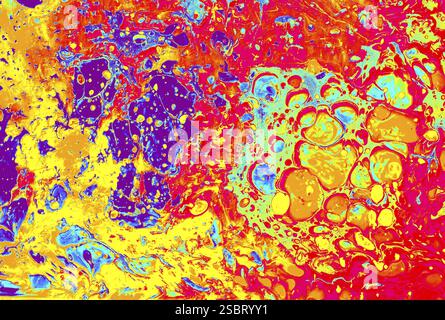 Marmorizzazione tradizionale artwork pattern come colorato sfondo astratto Foto Stock