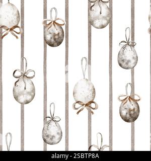 Sfondo pasquale vintage con uova di Pasqua e strisce verticali Foto Stock