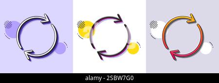 Icona di aggiornamento della linea. Segno freccia di rotazione. Mezzitoni tratteggiati. Vettore Illustrazione Vettoriale