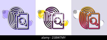 Icona di ispezione della linea. I documenti di ricerca firmano. Mezzitoni tratteggiati. Vettore Illustrazione Vettoriale