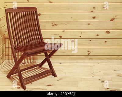 Sedia singola nell'angolo della camera Foto Stock