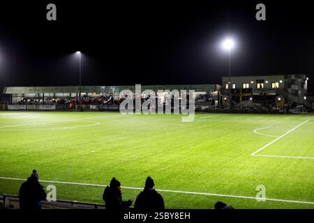 Merthyr Town contro Basingstoke Town nella Southern League Premier Division South a Penydarren Park il 4 febbraio 2025. Foto Stock