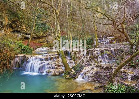 Cascate di Krushuna - serie di cascate nel nord della Bulgaria Krushuna, Bulgaria, Europa Foto Stock