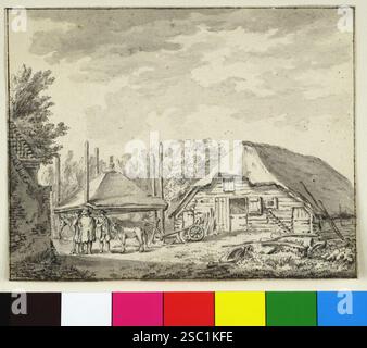 Gezicht op de schuur bij de boerderij annex herberg Het Loevenhoutje bij de kruising van de Anthoniedijk en de Hoofddijkse Wetering te UtrechtNB De An. Foto Stock