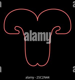 Neon gatto gatto gatto animale veterinario concetto rosso immagine vettoriale colore rosso luce piatta Illustrazione Vettoriale