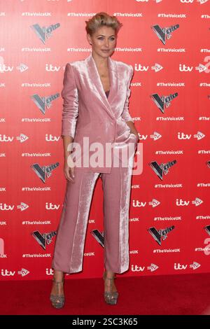 Emma Willis a The Voice UK 2019 - lancio di Photocall a Londra, Inghilterra. Giovedì 3 gennaio 2019 Foto Stock