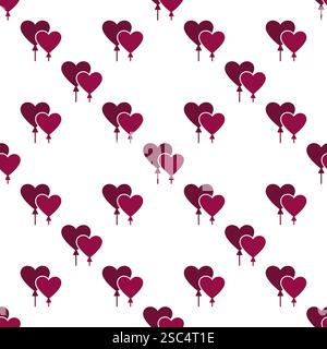 Coppia di cuori palloncini amore vettoriale e appassionato background di concetto emozionale Illustrazione Vettoriale