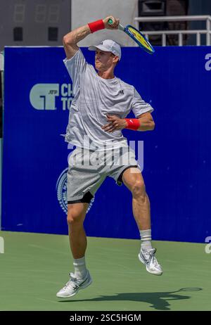 Chennai, Tamil Nadu, INDIA. 5 febbraio 2025. Chennai Open 2025 :. Billy Harris (GBR) in azione (immagine di credito: © Seshadri Sukumar/ZUMA Press Wire) SOLO PER USO EDITORIALE! Non per USO commerciale! Foto Stock