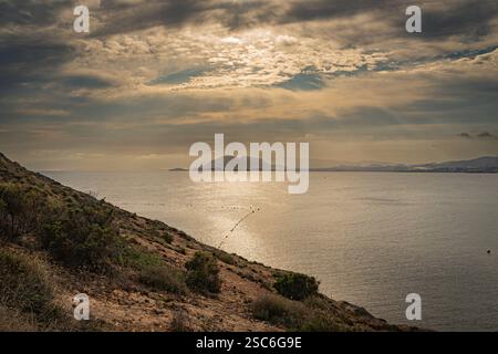 Tramonto a la Azohia. Murcia. Spagna. Foto Stock