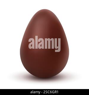 Icona delle caramelle isolate vettoriali di pasqua al cioccolato. Uovo di pasqua realistico in regalo al cioccolato Illustrazione Vettoriale