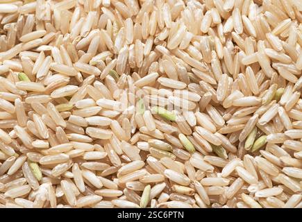 immagine di sfondo macro riso marrone Foto Stock