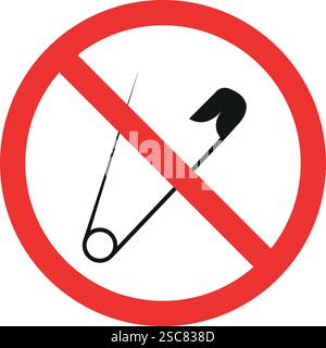 Nessun cartello di sicurezza. Sfondo con cerchio rosso. Segni e simboli proibiti. Illustrazione Vettoriale