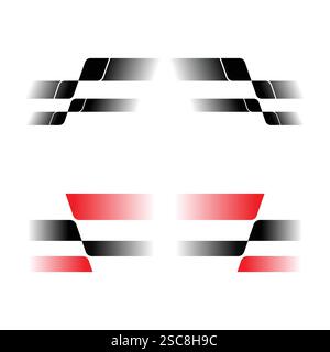 Set decalcomanie gradienti sport racing Illustrazione Vettoriale