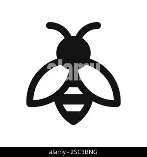 Icona dell'ape del miele. Simbolo dell'ape. Illustrazione vettoriale. Illustrazione Vettoriale